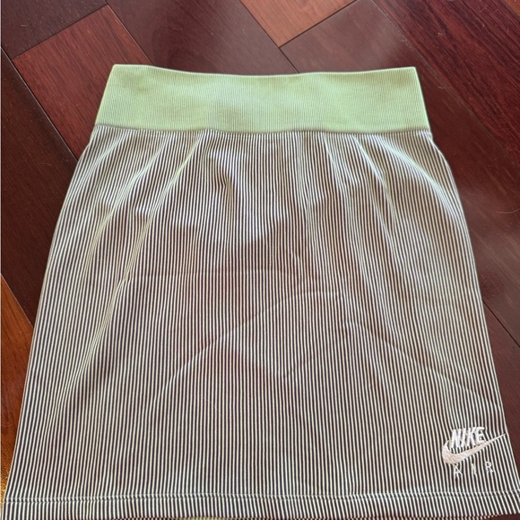 Nike Air Ribbed Tight Fit Mini Neon Green Purple Skirt - Picture 1 of 7
